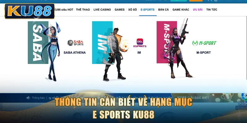 Thông tin cần biết về hạng mục E Sports KU88